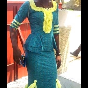 African print skirt suits